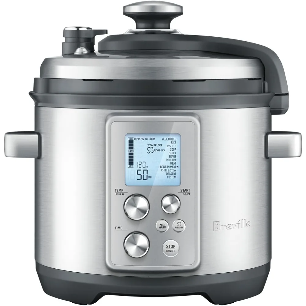 LCD Display Pressure Cooker w/Removable cooking bowl, Brushed Stainless Steel, Keep Warm function, 11 pressure cook settings