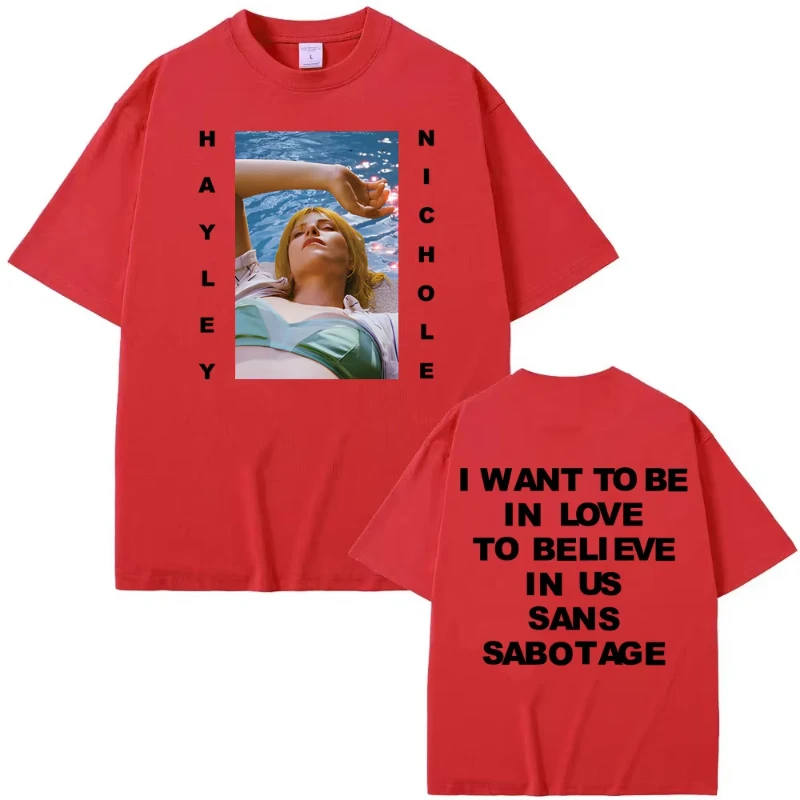 هايلي ويليامز تي شيرت 2025 الصيف روك كم ملابس قطنية كبيرة الحجم رقبة مستديرة بلايز عالية الجودة لكل من الرجال والنساء