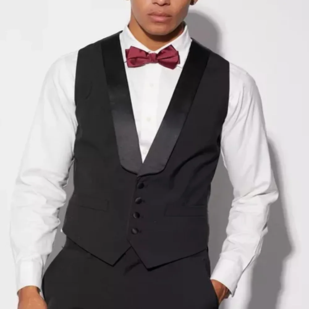 

Vest Men Slim Fit Business Black Single-Breasted High Quality Summer Gentleman Sleeveless Wedding Suit Waistcoat 여름조끼