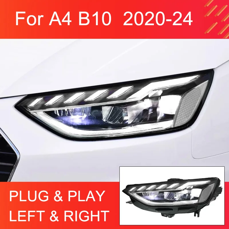 

1 пара светодиодных фар для Audi A4 B10 2020-2024 гг., фары Plug and Play со светодиодными DRL, динамические поворотные фары