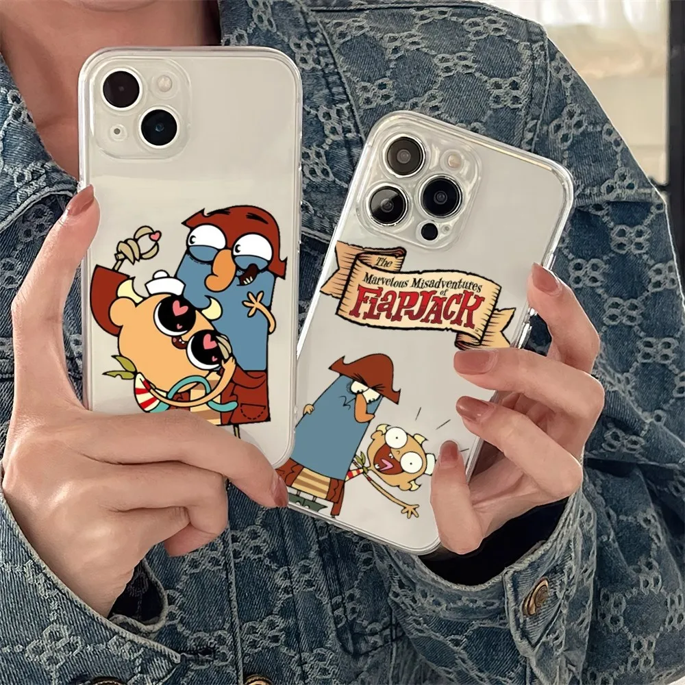 Cartoon T-The Marvelous Misadventures of Flapjack  Phone Case Transparent For iPhone 15 13 14 12 11 Pro MAX XR iPhone13 14 Mini