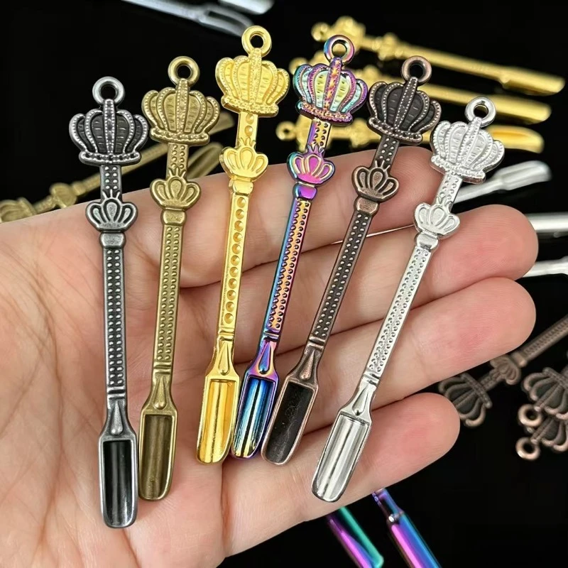 4PCS 8PCS New Design Snuff spoon Metal medicine Scoop various colors Pipe spatula mini Snuff bottle Gadgets men women Gifts