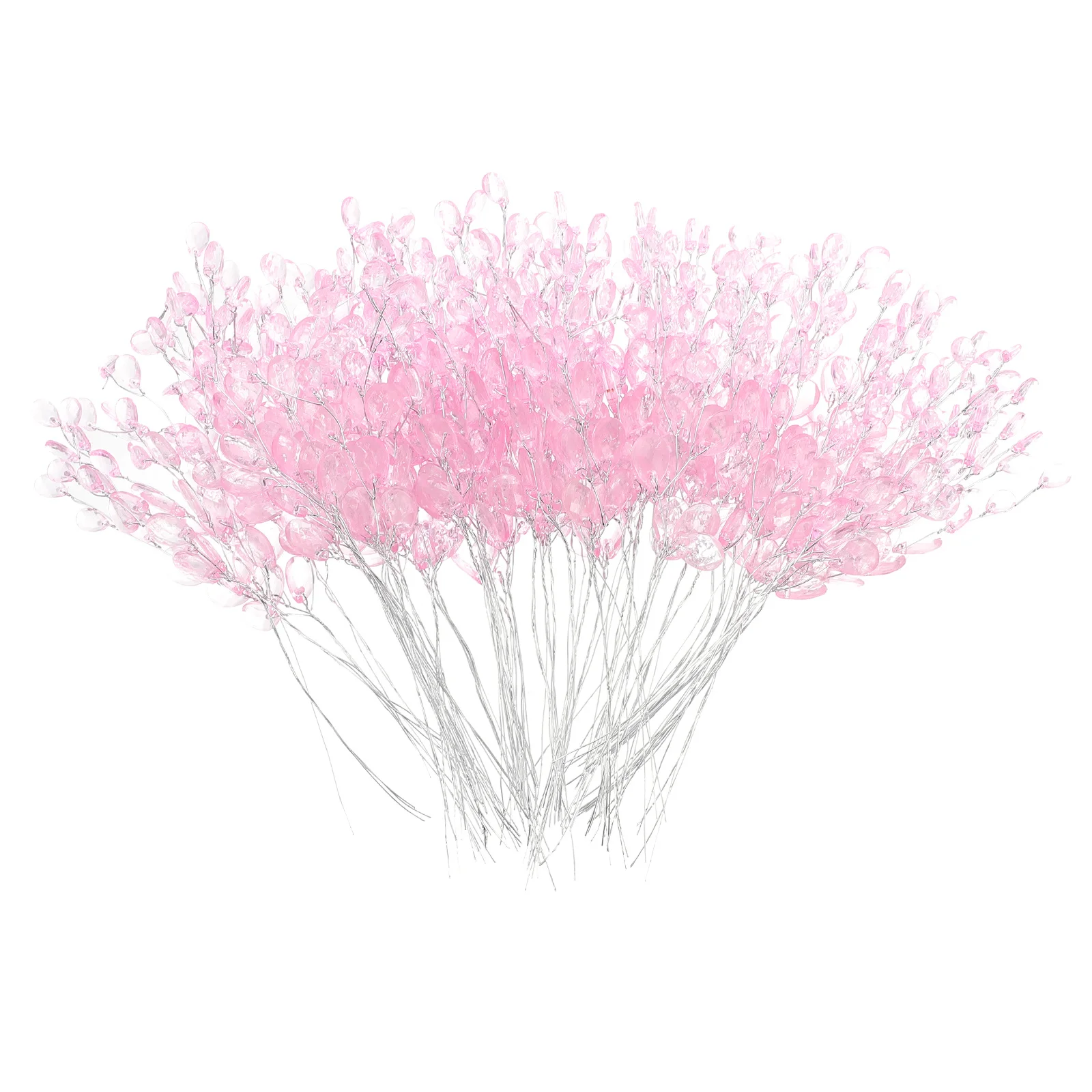 

50pcs Acrylic Flower Beads Bouquet Decor Simulation Flower Decoration For Wedding Party Diy Headdress Craft Jewelry Making