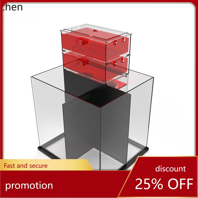 

HT seawater fish tank ultra-white coral clownfish glass living room aquarium backpack overflow bottom filter creativity