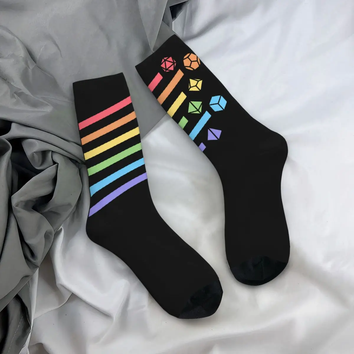 

Rainbow Dice Socks dungeon master Fashion Stockings Men Soft Climbing Socks Autumn Graphic Anti Skid Socks