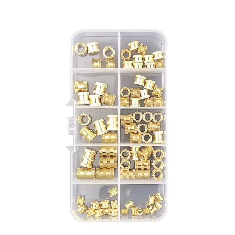 

ABIJ-M3 M5 M6 Brass Heat Insert Nut Hot Melt Nutinsert Thread Knurled Double Twill Nuts 3D Printer Accessories B