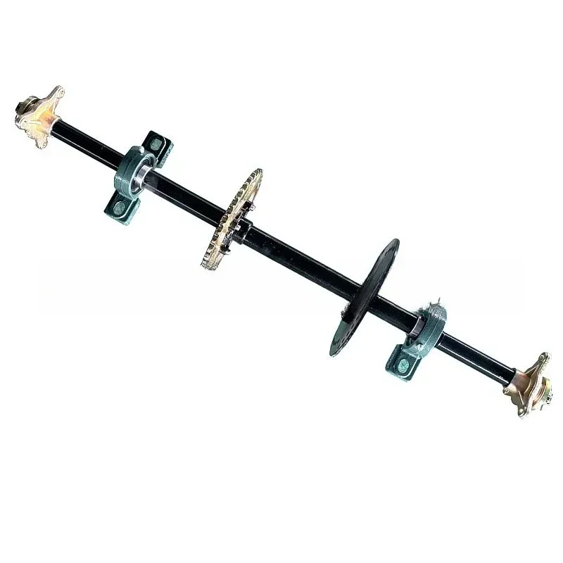 Homemade ATV kart accessories, modified four-wheeler bold rear axle 82CM rear axle flange tape disc assembly