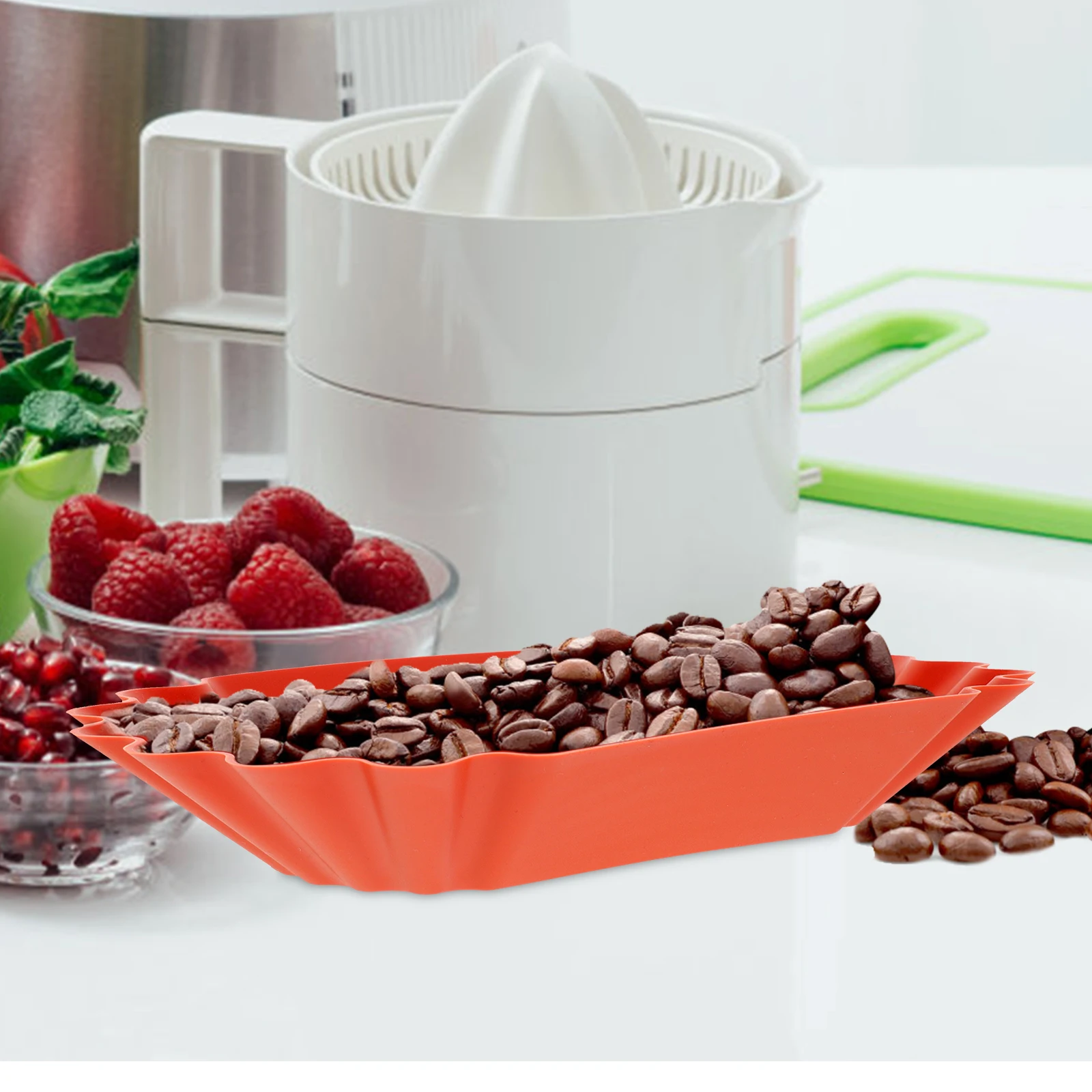 

4 Pcs Coffee Sample Display Tray Thick Bottom Stable Snack Food Serving Bakery Beans Measuring Storage Plate