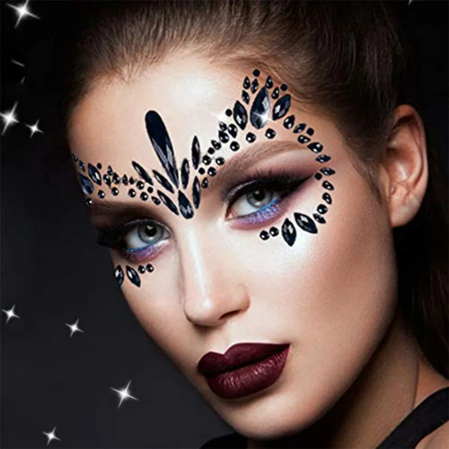 Face Gems Jewels, Festival Face Jewels Tattoo Stickers, Face Gems Stick on, Body Gem Stones Temporary Face Tattoos for Festival