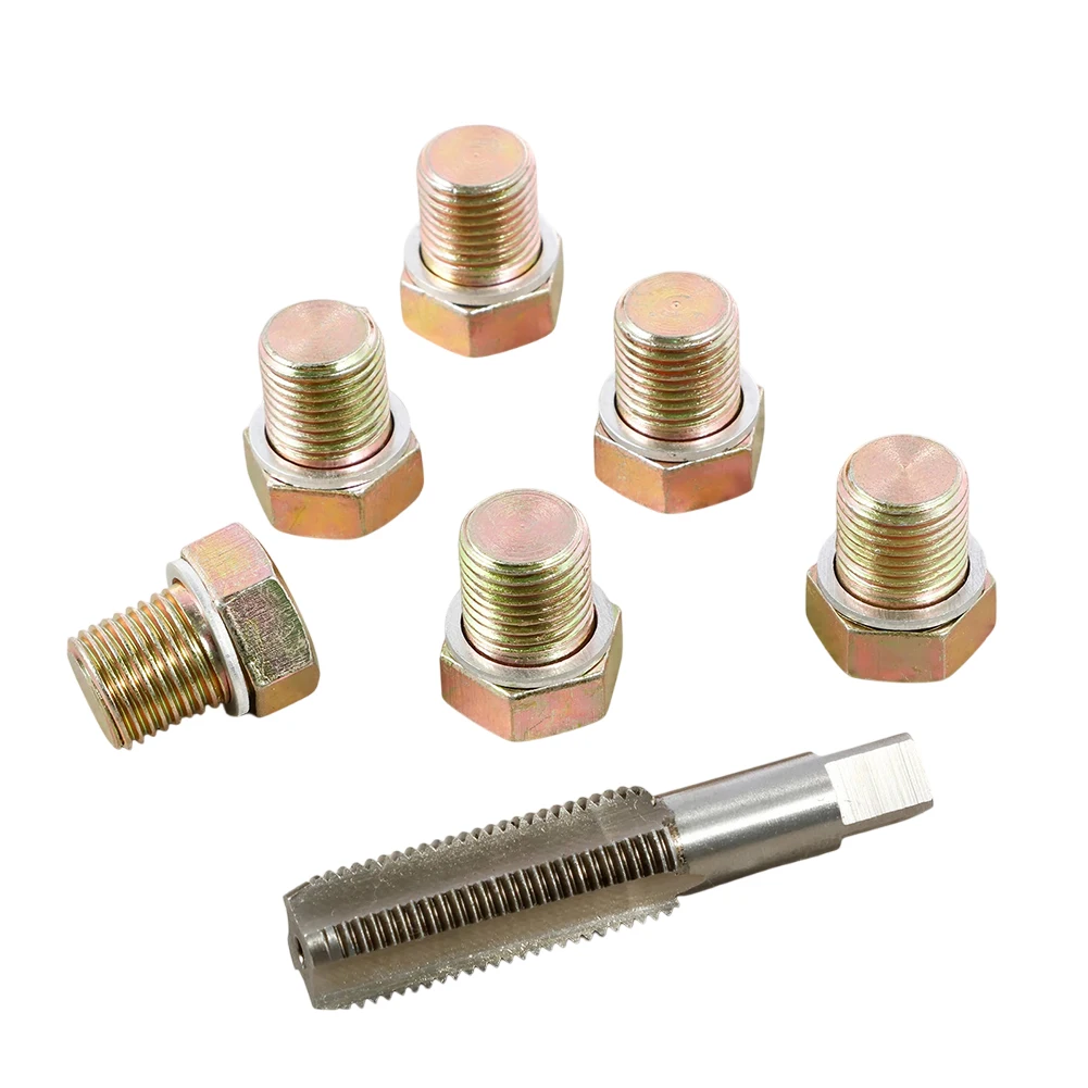13Pcs Thread Repair Tool M13-M20 X 1.5MM Oil Drainplug Tap Thread Repair Kit For Repairing Oil Pan Transmission Drainplugs