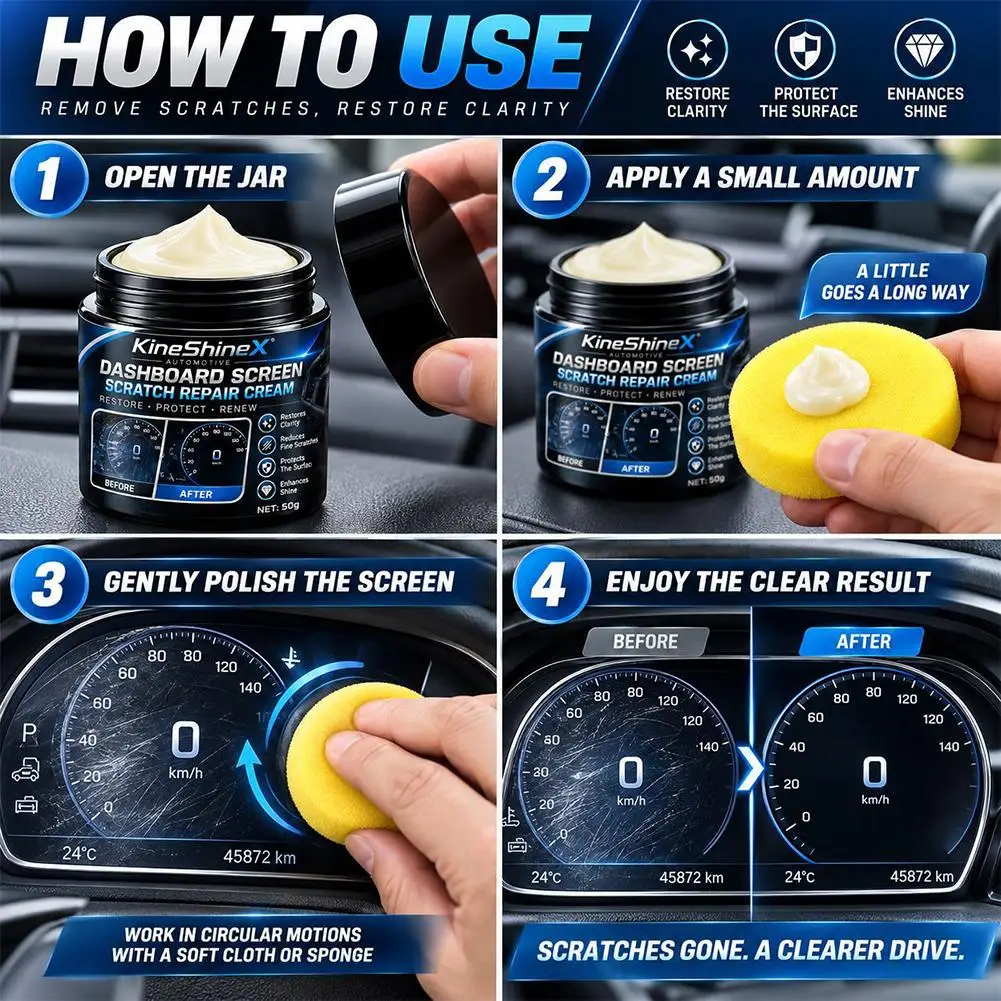 Car Interior Scratch Repair Cream Interior & Exterior Plastic Polishing Wax Black Interior And Dashboard Plastic Surface Repair