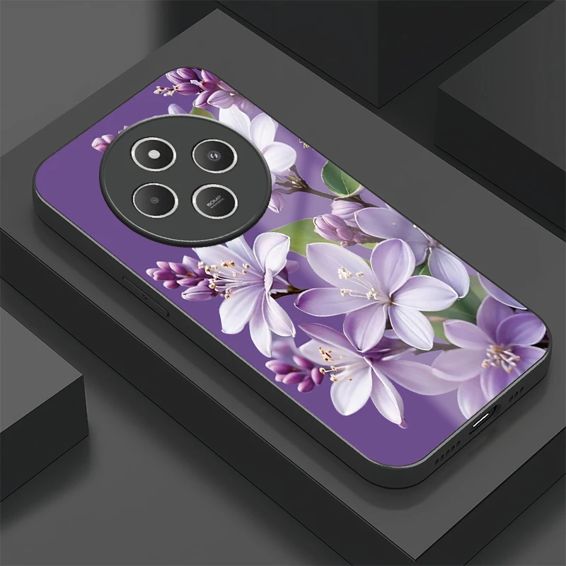 

Роскошный противоударный чехол из закаленного стекла для телефона Xiaomi Poco C75 C71 C65 C61 C50 C40 C31 Защитный чехол с цветочной росписью