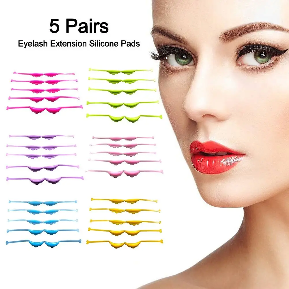 5 Pairs Applicator Tools Eyelash Extension Silicone Pads Self-adhesive Eyelashes Perming Curler Rods