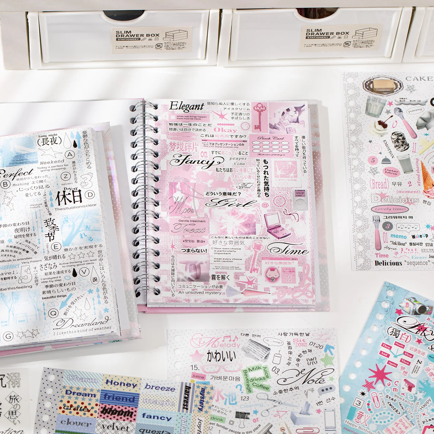 30pcs Dream Island Sequel 3.0 Series Coil Stickers Book Multiple Font Text Materials Collage Sticker DIY Scrapbook Diary Decor
