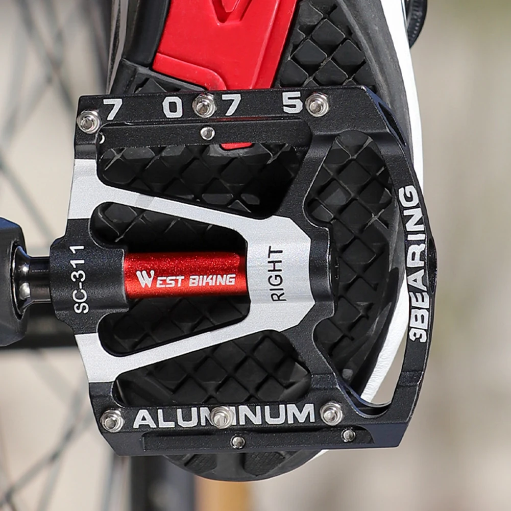 

2Pcs Bicycle Pedals Anti Slip 3 Bearing Ultralight Pedals Aluminum Alloy Pedals Wide Platform Pedals for MTB Road Bike