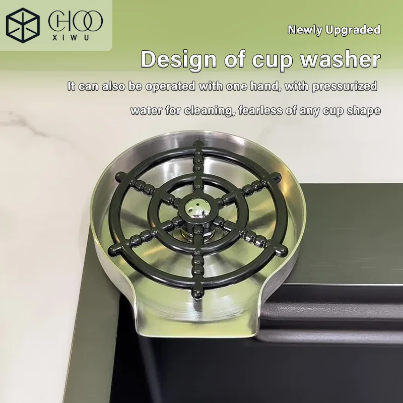 304 Stainless Steel Kitchen Waterfall Sink Digital Display Large Single Sink Dish Basin Sink With Multifunction Touch Waterfall