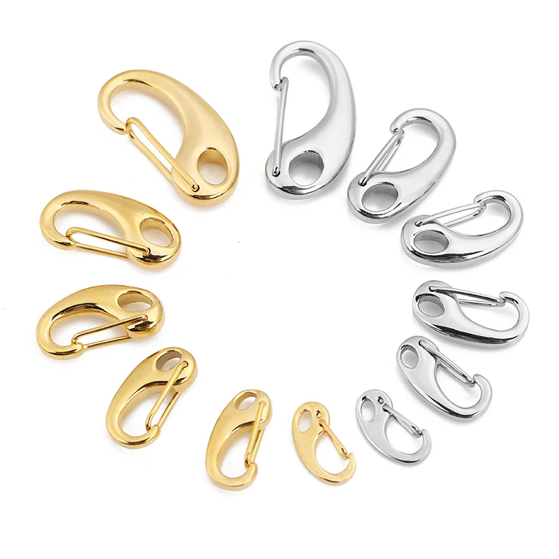 3pcs Gold Stainless Steel Lobster Clasp Hooks Connectors for Bracelet Necklace Jewelry Making Outdoor Camping Carabiner Keychain