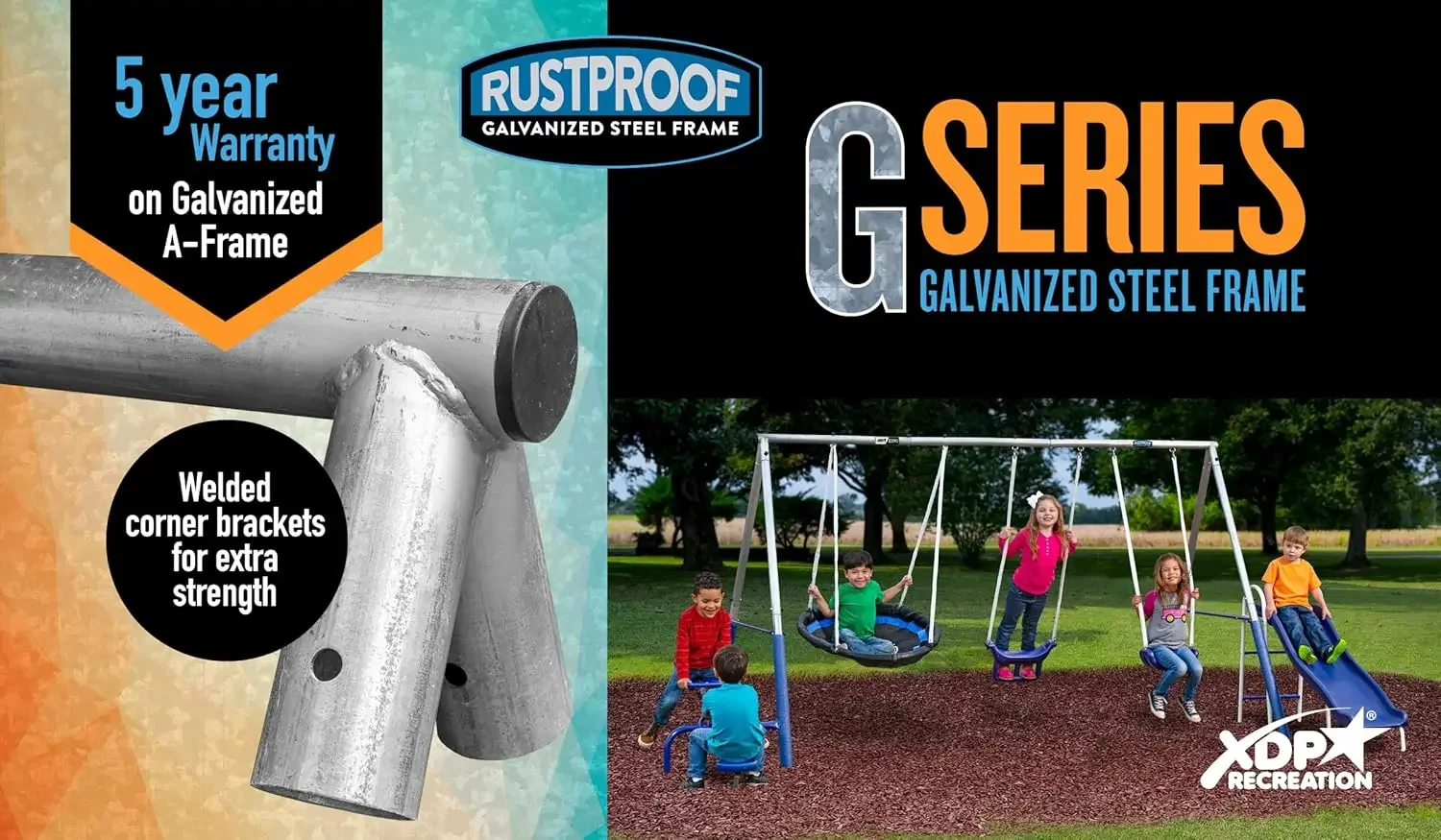 Free N' Swing Swing Set, Grau, 91"T x 168"B x 74"H