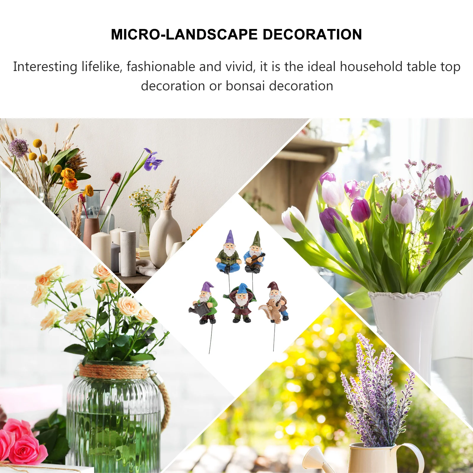 

5 Pcs Miniature Garden Decorations Resin Dwarf Ornaments Cake Creative Adornment Decorative Prop