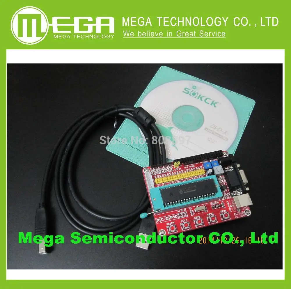 Mini System PIC Development Board  Microchip PIC16F877 PIC16F877A with USB Cable