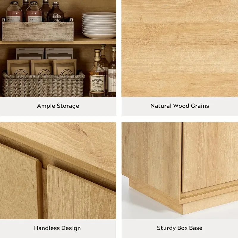 home.Шкаф для хранения буфеты, шкаф с акцентом на сервант с регулируемыми полками и дизайном без рук, современная Credenza, консольный столик