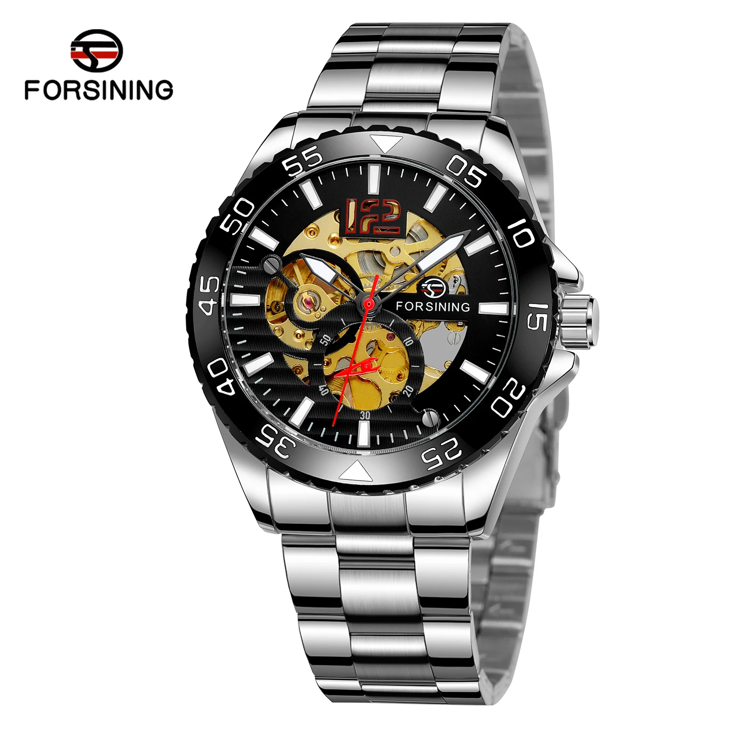 

Fashion Forsining Top Brand Mechanical Men Skeleton Waterproof Stainless Steel Strap Business Male Wrist Watch Relogio Feminino