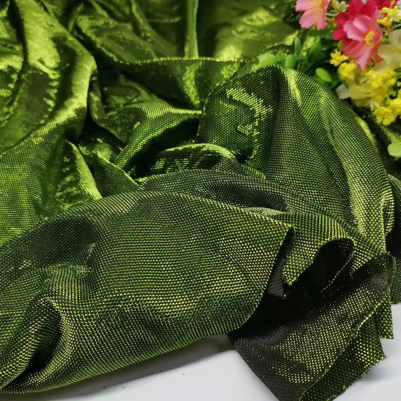 אלסטי בלינג שמלת בד מבריק מתכתי פוליאסטר מסיבת קישוט נוצץ שמלת חומר