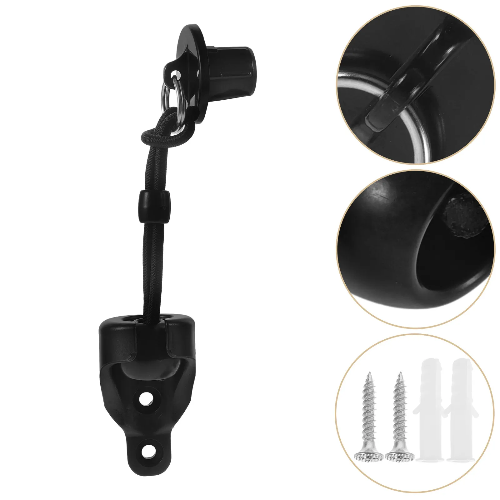 1Set Black Elastic Curtain Fixing Buckles Windproof Roller Shade Straps for Patio Balcony Outdoor Blinds Sunshade Tie Down Kit