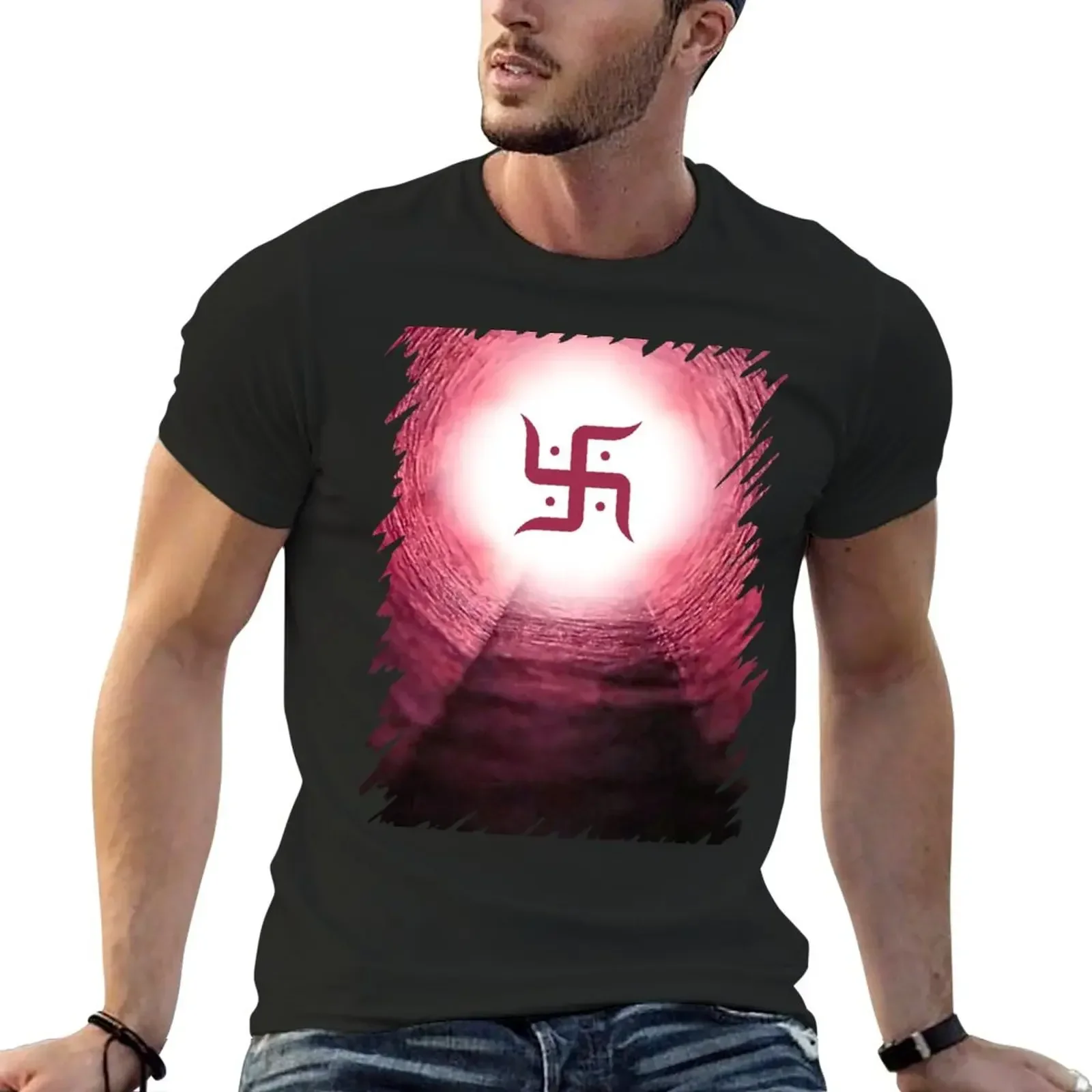 Hinduism (Swastika) T-Shirt sweat anime clothes mens funny t shirts anime clothes new in tops & tees heavyweight Male Cartoon