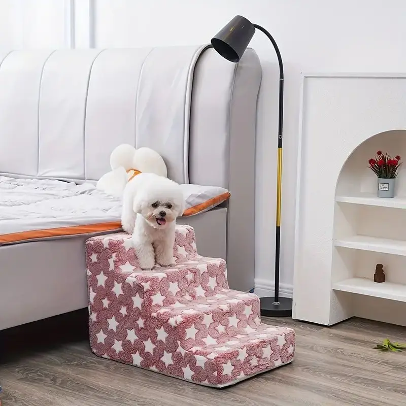 Marches en mousse antidérapantes pour animaux de compagnie Pets Star Steps – Rampes 3/4 pour protéger les chiens âgés et les animaux souffrant de douleurs articulaires – Idéal pour canapé et lit