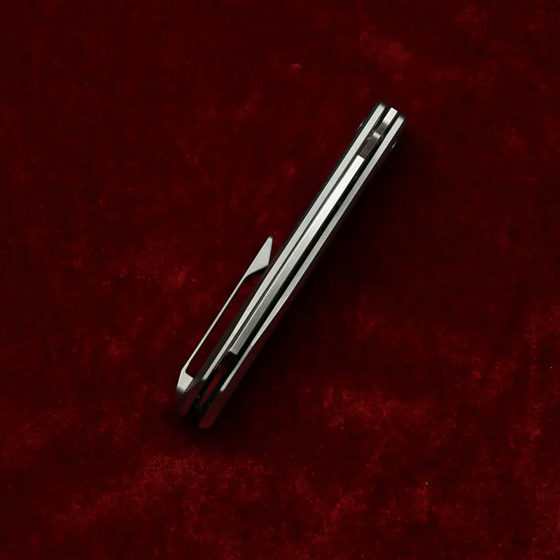 LEMIFSHE M390 Winterpudding Milled Titanium Handle Ceramic Bearings Pocket EDC Tool Fishing Camping Hunting Pencil Folding Knife