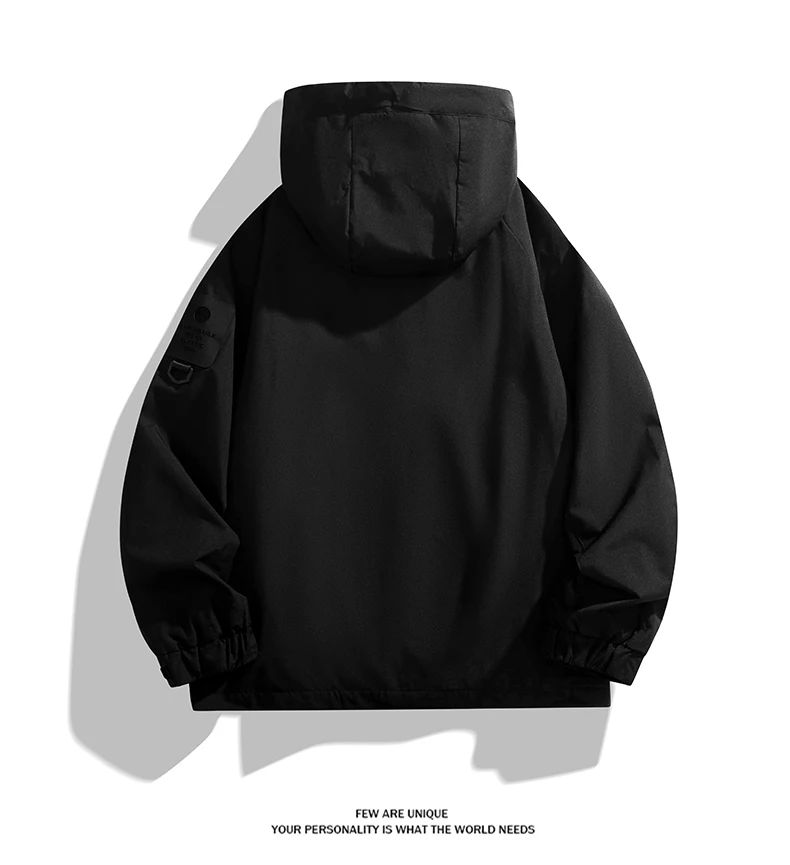Unisex Outdoor-Kapuzenjacke im Bergstil, winddicht und wasserabweisend, modische Oberbekleidung zum Wandern und Radfahren – Detail 10