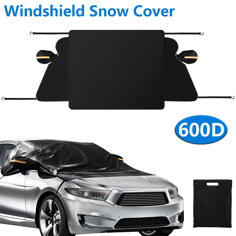 

Windshield Snow Cover 600D Car Sunshade Cover with 360° Windproof Design Car Front Windshield Ice Protector Cover for Truck SUV