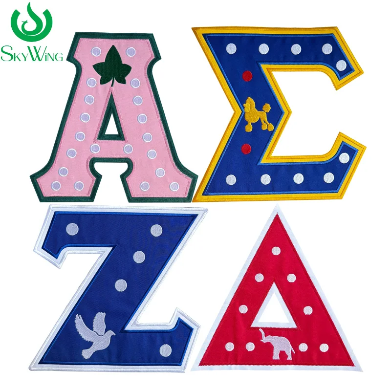 Parche de letras bordadas AKA griego de sarga personalizado, Sigma Gamma Rho, Zeta Phi Beta Iron on Patch, Delta Sigma Theta Sorority