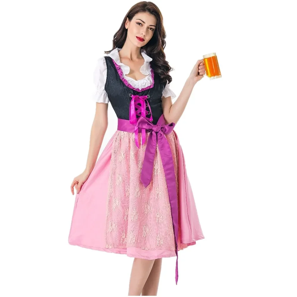 Sexy Alemanha Oktoberfest Beer Girl Traje para Mulheres, Bavarian Halloween Party, Beer Maid Wench Dirndl Dress