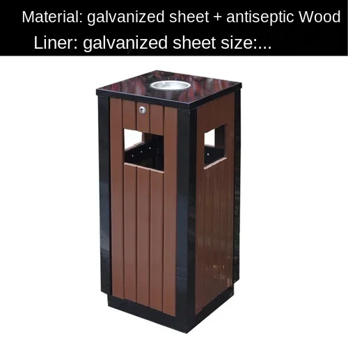 Outdoor Trash Bin Large Trash Can Classification Scenic Spot Sanitation School Outdoor Steel Wood Park