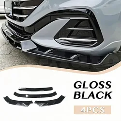 For VW Arteon R-Line Facelift 2020 - 2024 RS Style 4Pcs Front Bumper Lip Chin Spoiler Splitter Canards Bodykit Front Splitter