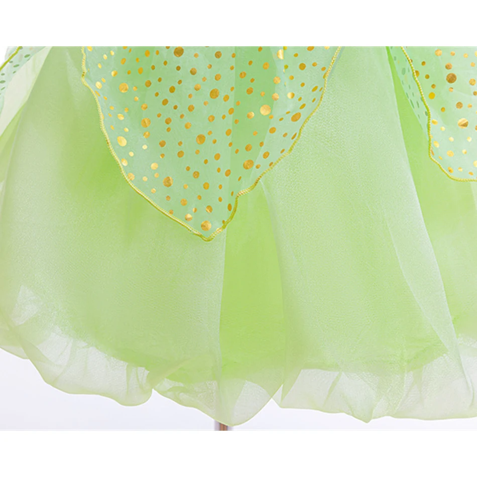 Vestido de princesa Tinker Bell para niñas, tutú de tul con lentejuelas de encaje y manga voladora, trajes de espectáculo escénico de fantasía para niños de 2 a 8 años, recién llegados