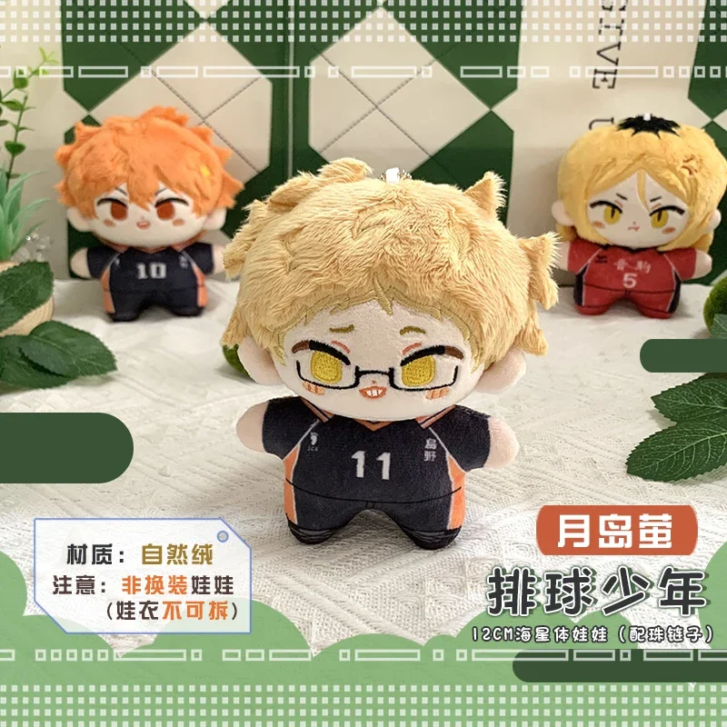 12CM Game Anime Kei Tsukishima Kozume Kenma Akaashi Keiji Plush Doll Body Cartoon Cotton Stuffed Figures Key Chain Pendant