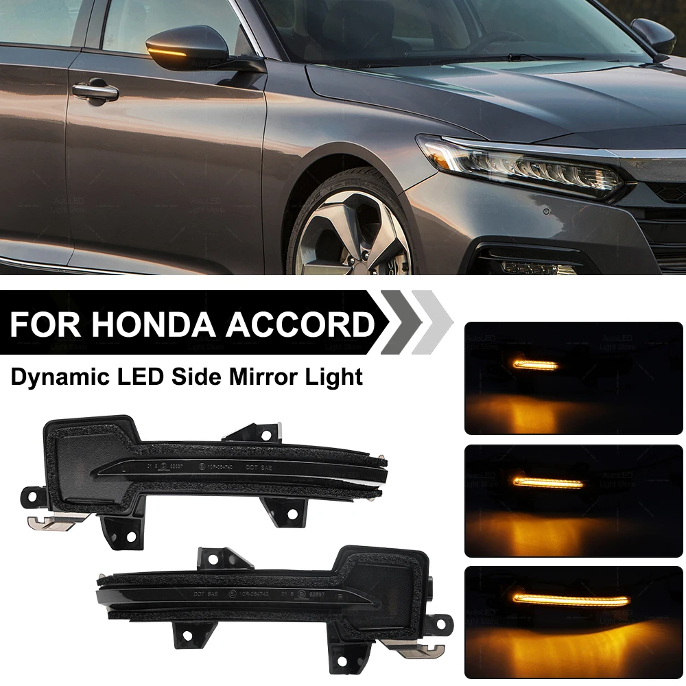 

For Honda Accord 2019 Dynamic LED Side Mirror Blinker Flowing Turn Signal Light Lamp Rerplace OEM#:34300TVAA01,34350TVAA01