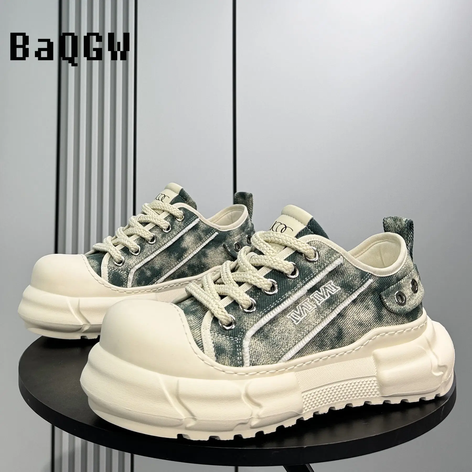 

Men Designer Canvas Casual Fashion Shoes Outdoor Sports Comfortable Running Thick Soles Anti-slip Wear-resistant Sport Sneakers