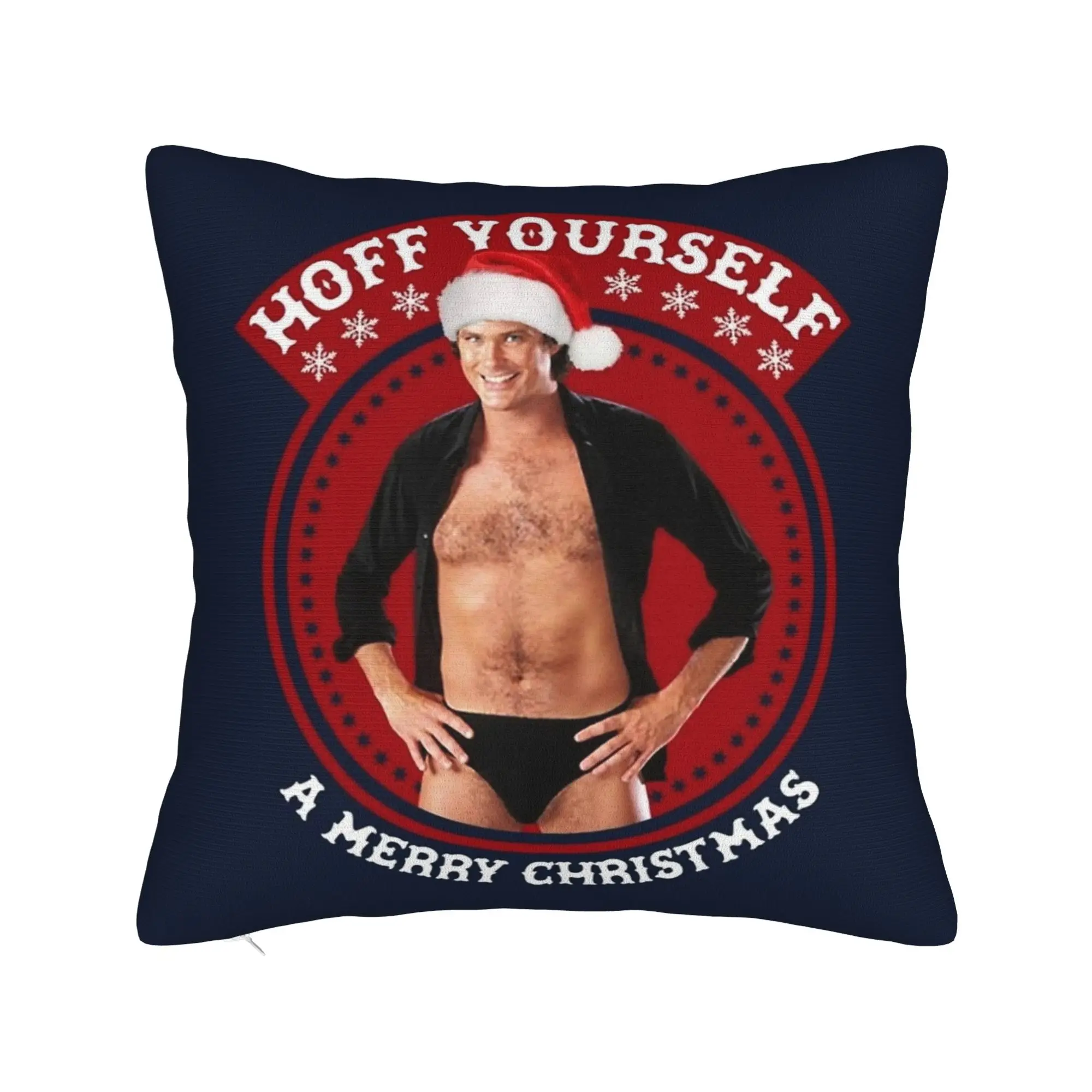 David Hasselhoff Merry christmas  Pillow Cover  Soft Cushion Cover Novelty Pillow Case For Wedding Party Home Decor