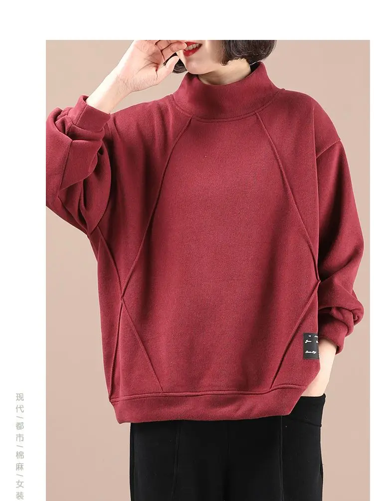 Fashion Sweatshirts Thickened Velvet Korean Style Loose Tops for in Winter Elegant Style Large Size Versatile Women Clothing