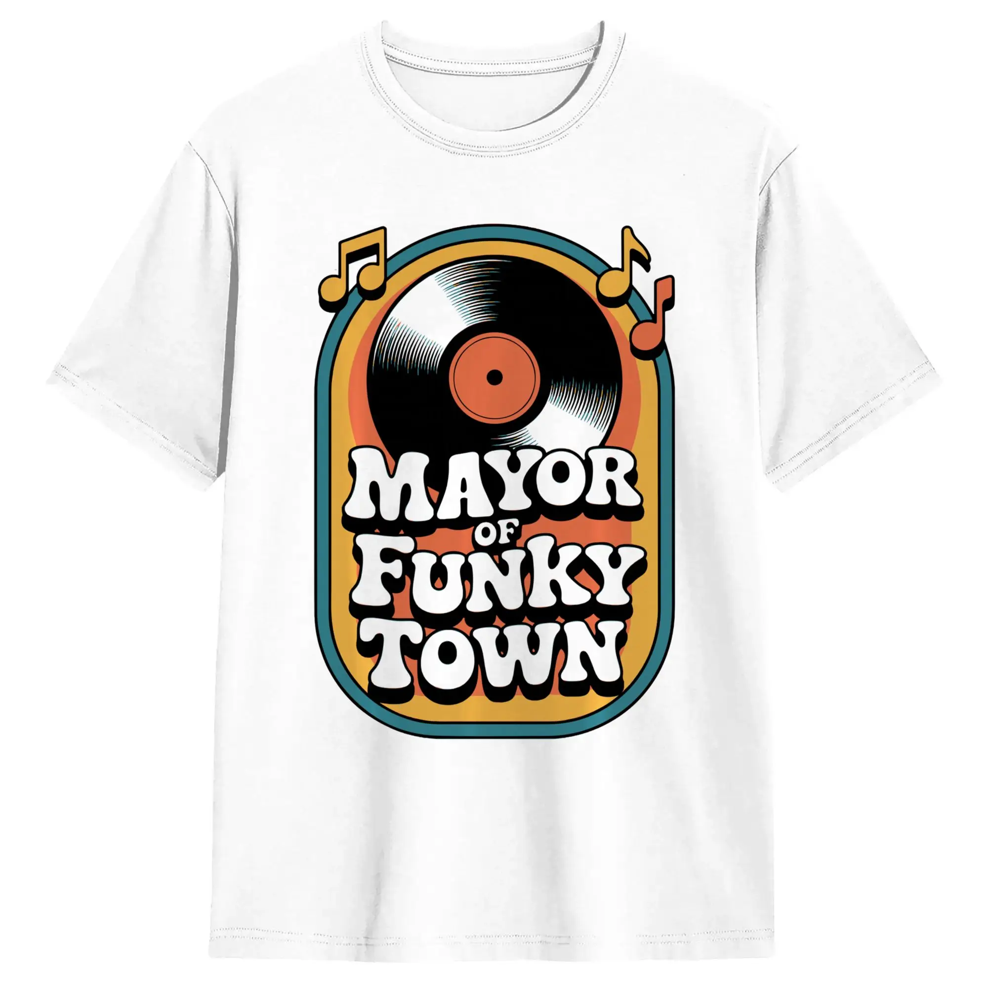 Mayor of Funky Town Retro 70s Groove Performance T-Shirt Beach  Pure Cotton T Shirts For Men Design Tshirt Short Sleeve Tops