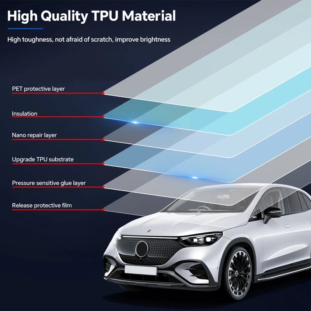 Для Mercedes Benz EQE SUV 2022-2025 ТПУ защитная пленка для краски против царапин предварительно вырезанная PPF кузов автомобиля прозрачный бюстгальтер устойчивый невидимый