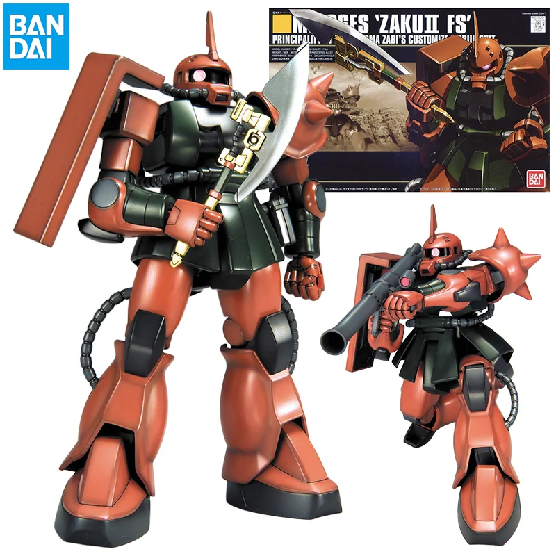 

Bandai Original Gundam HGUC 1/144 034 MS-06FS Zaku Action Figure Assembly Model Toys Collectible Model Ornaments for Children