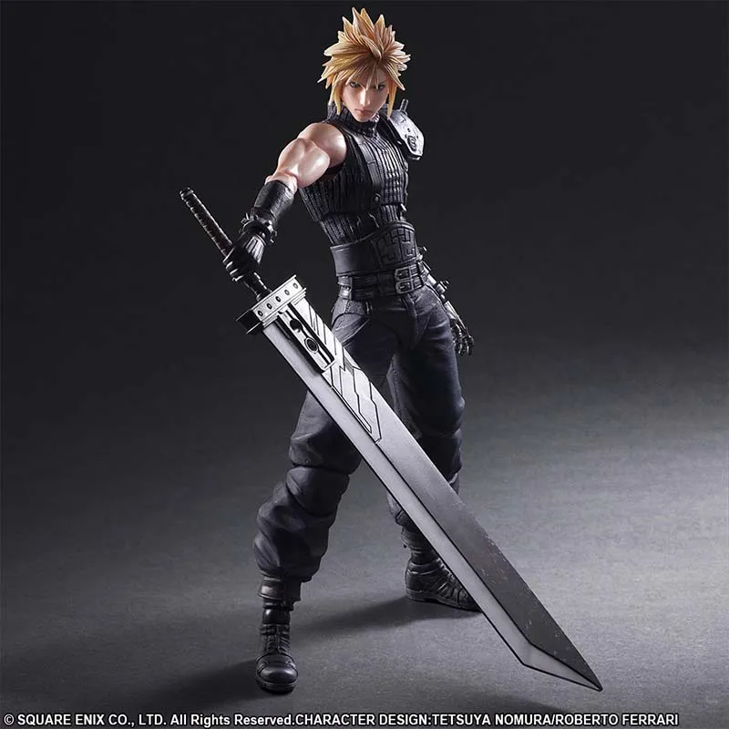 Play Arts Kai Final Fantasy 7 VII Cloud Strife Фигурка Дэдпула Фигурка Меч Ремейк Игрушки 28 СМ Украшение книжной полки Подарки