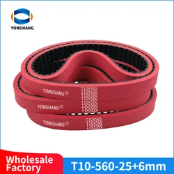 T10-480 T10-560 225L100 255L100 270L100 240L100 300L100 Seamless pull down timing Belt tooth belt with Red Coated