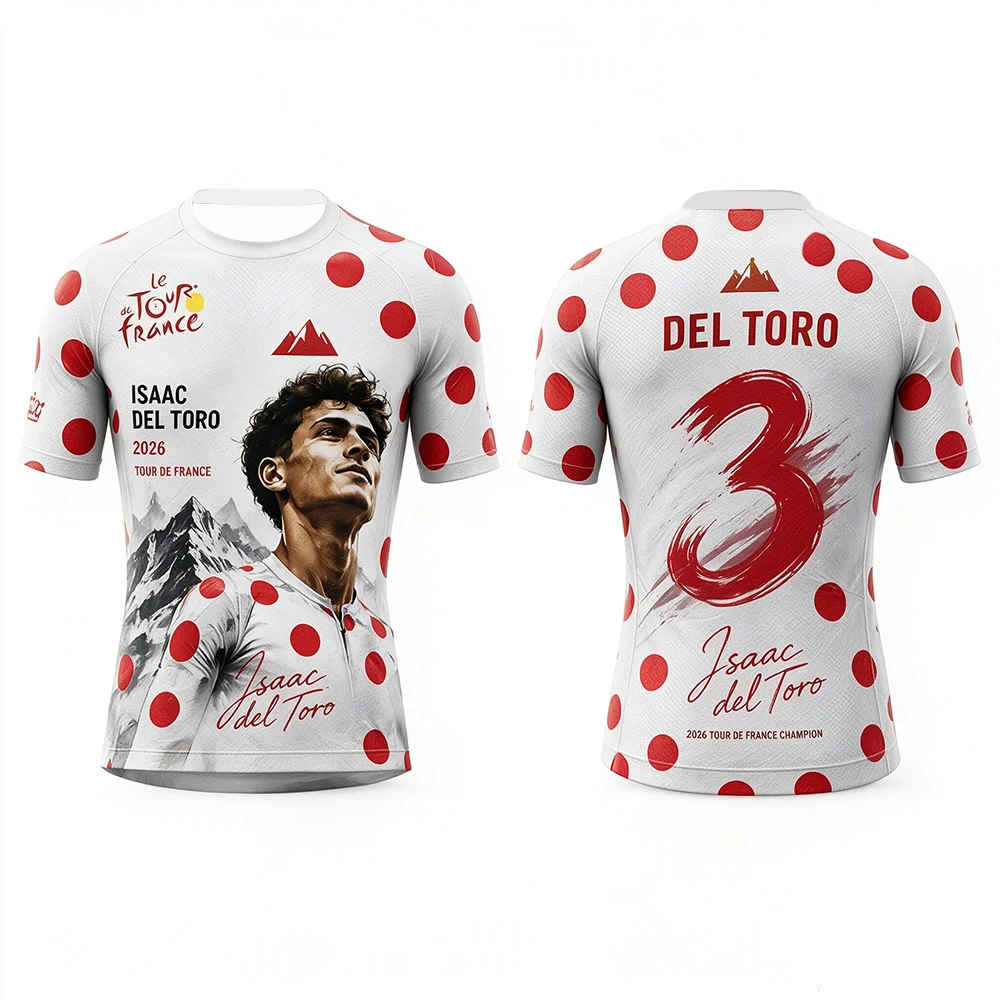2026 Tour De France Champion Gedenk-T-Shirt Pogacar Evenepoel Del Toro Bedrucktes Kurzarm-T-Shirt Geschenk für Fahrradliebhaber – Detail 5