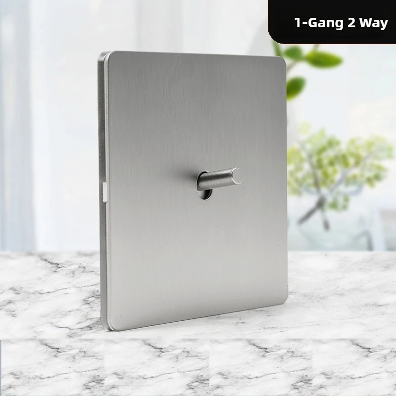 Interruttore a levetta per lampada da parete per la casa Interruttore da pannello in acciaio inossidabile con leva retrò a 2 vie da 1-4 gruppi